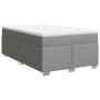 Box spring bed with light gray fabric mattress 120x200 cm by , Beds and slatted bases - Ref: Foro24-3285123, Price: 414,79 €,...