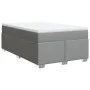 Box spring bed with light gray fabric mattress 120x200 cm by , Beds and slatted bases - Ref: Foro24-3285123, Price: 409,21 €,...