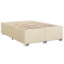 Box spring bed with cream-colored fabric mattress 140x190 cm by , Beds and slatted bases - Ref: Foro24-3285135, Price: 428,72...