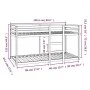 Litera de madera maciza de pino 90x200 cm de , Camas y somieres - Ref: Foro24-3206505, Precio: 172,67 €, Descuento: %