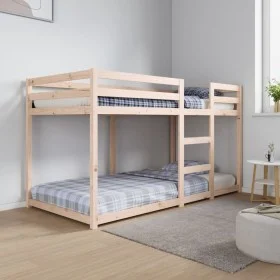 Bunk bed without mattress, solid pine wood, 90x190 cm. by , Beds and slatted bases - Ref: Foro24-3206507, Price: 153,22 €, Di...