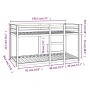 Bunk bed without mattress, solid pine wood, 90x190 cm. by , Beds and slatted bases - Ref: Foro24-3206507, Price: 146,71 €, Di...