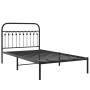 Bed frame with black metal headboard 107x203 cm by , Beds and slatted bases - Ref: Foro24-376596, Price: 88,67 €, Discount: %