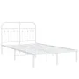 Metal bed frame with white headboard 120x190 cm by , Beds and slatted bases - Ref: Foro24-376646, Price: 92,17 €, Discount: %