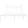 Metal bed frame with white headboard 120x190 cm by , Beds and slatted bases - Ref: Foro24-376646, Price: 92,17 €, Discount: %
