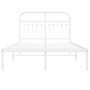 Metallbettgestell mit weißem Kopfteil 120x190 cm von , Betten und Lattenroste - Ref: Foro24-376646, Preis: 93,86 €, Rabatt: %