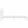 Metal bed frame with white headboard 120x190 cm by , Beds and slatted bases - Ref: Foro24-376646, Price: 92,17 €, Discount: %