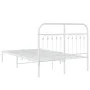 Metal bed frame with white headboard 120x190 cm by , Beds and slatted bases - Ref: Foro24-376646, Price: 92,17 €, Discount: %