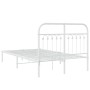 Metallbettgestell mit weißem Kopfteil 120x190 cm von , Betten und Lattenroste - Ref: Foro24-376646, Preis: 93,86 €, Rabatt: %