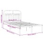 Metallbettgestell mit weißem Kopfteil 120x190 cm von , Betten und Lattenroste - Ref: Foro24-376646, Preis: 93,86 €, Rabatt: %