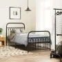 Bed frame with black metal headboard and footboard 90x190 cm by , Beds and slatted bases - Ref: Foro24-376610, Price: 95,28 €...