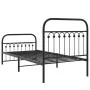 Bed frame with black metal headboard and footboard 90x190 cm by , Beds and slatted bases - Ref: Foro24-376610, Price: 95,28 €...