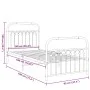 Bed frame with black metal headboard and footboard 90x190 cm by , Beds and slatted bases - Ref: Foro24-376610, Price: 95,28 €...