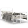 Estructura cama metal con cabecero y estribo blanco 120x200 cm de , Camas y somieres - Ref: Foro24-376665, Precio: 117,59 €, ...