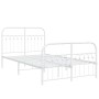 Metal bed frame with white headboard and footboard 120x200 cm by , Beds and slatted bases - Ref: Foro24-376665, Price: 119,09...