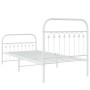 Estructura cama metal con cabecero y pie cama blanca 90x190 cm de , Camas y somieres - Ref: Foro24-376659, Precio: 77,90 €, D...