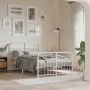 Estructura cama metal con cabecero y estribo blanco 120x200 cm de , Camas y somieres - Ref: Foro24-376665, Precio: 117,59 €, ...