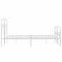 Metal bed frame with white headboard and footboard 120x200 cm by , Beds and slatted bases - Ref: Foro24-376665, Price: 119,09...