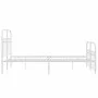 Metal bed frame with white headboard and footboard 120x200 cm by , Beds and slatted bases - Ref: Foro24-376665, Price: 117,59...