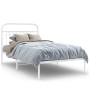 Estructura de cama de metal con cabecero blanco 100x200 cm de , Camas y somieres - Ref: Foro24-376644, Precio: 83,41 €, Descu...