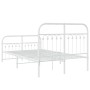 Metal bed frame with white headboard and footboard 120x200 cm by , Beds and slatted bases - Ref: Foro24-376665, Price: 119,09...