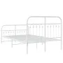Metal bed frame with white headboard and footboard 120x200 cm by , Beds and slatted bases - Ref: Foro24-376665, Price: 117,59...