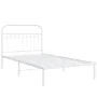 Estructura de cama de metal con cabecero blanco 100x200 cm de , Camas y somieres - Ref: Foro24-376644, Precio: 82,13 €, Descu...