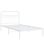 Metallbettgestell mit weißem Kopfteil 100x200 cm von , Betten und Lattenroste - Ref: Foro24-376644, Preis: 83,49 €, Rabatt: %