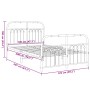 Metal bed frame with white headboard and footboard 120x200 cm by , Beds and slatted bases - Ref: Foro24-376665, Price: 119,09...