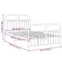 Metal bed frame with white headboard and footboard 120x200 cm by , Beds and slatted bases - Ref: Foro24-376665, Price: 117,59...