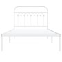 Metallbettgestell mit weißem Kopfteil 100x200 cm von , Betten und Lattenroste - Ref: Foro24-376644, Preis: 83,49 €, Rabatt: %