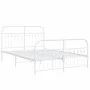 Metal bed frame with white headboard and footboard, 140x190 cm. by , Beds and slatted bases - Ref: Foro24-376667, Price: 117,...