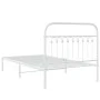 Estructura de cama de metal con cabecero blanco 100x200 cm de , Camas y somieres - Ref: Foro24-376644, Precio: 82,13 €, Descu...