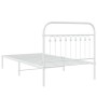 Metallbettgestell mit weißem Kopfteil 100x200 cm von , Betten und Lattenroste - Ref: Foro24-376644, Preis: 83,49 €, Rabatt: %