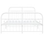 Metal bed frame with white headboard and footboard, 140x190 cm. by , Beds and slatted bases - Ref: Foro24-376667, Price: 119,...