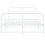 Metal bed frame with white headboard and footboard, 140x190 cm. by , Beds and slatted bases - Ref: Foro24-376667, Price: 117,...