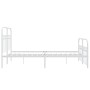 Metal bed frame with white headboard and footboard, 140x190 cm. by , Beds and slatted bases - Ref: Foro24-376667, Price: 119,...