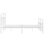 Metal bed frame with white headboard and footboard, 140x190 cm. by , Beds and slatted bases - Ref: Foro24-376667, Price: 117,...