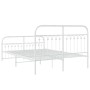 Metal bed frame with white headboard and footboard, 140x190 cm. by , Beds and slatted bases - Ref: Foro24-376667, Price: 119,...