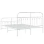 Metal bed frame with white headboard and footboard, 140x190 cm. by , Beds and slatted bases - Ref: Foro24-376667, Price: 117,...