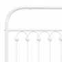 Metal bed frame with white headboard and footboard, 140x190 cm. by , Beds and slatted bases - Ref: Foro24-376667, Price: 117,...