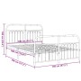 Metal bed frame with white headboard and footboard, 140x190 cm. by , Beds and slatted bases - Ref: Foro24-376667, Price: 119,...