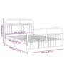 Metal bed frame with white headboard and footboard, 140x190 cm. by , Beds and slatted bases - Ref: Foro24-376667, Price: 117,...