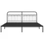 Bed frame with black metal headboard 193x203 cm by , Beds and slatted bases - Ref: Foro24-376606, Price: 134,65 €, Discount: %