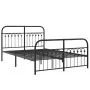 Bed frame with black metal headboard and footboard 140x200 cm by , Beds and slatted bases - Ref: Foro24-376619, Price: 149,36...