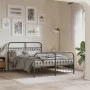 Bed frame with black metal headboard and footboard 140x200 cm by , Beds and slatted bases - Ref: Foro24-376619, Price: 149,36...