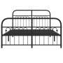 Bed frame with black metal headboard and footboard 140x200 cm by , Beds and slatted bases - Ref: Foro24-376619, Price: 151,73...