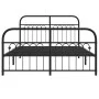 Bed frame with black metal headboard and footboard 140x200 cm by , Beds and slatted bases - Ref: Foro24-376619, Price: 149,36...