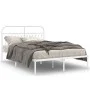 Estructura de cama con cabecero metal blanca 140x200 cm de , Camas y somieres - Ref: Foro24-376650, Precio: 103,54 €, Descuen...