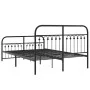 Bed frame with black metal headboard and footboard 140x200 cm by , Beds and slatted bases - Ref: Foro24-376619, Price: 149,36...
